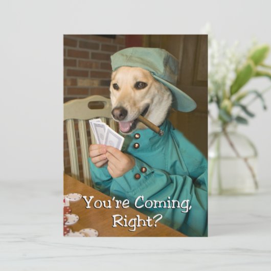 Invitation de jeu de poker (chien) (Debout devant)