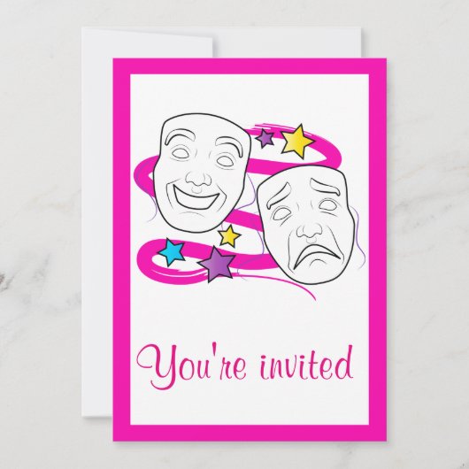 Invitation de jeu d'école avec des masques de (Devant)