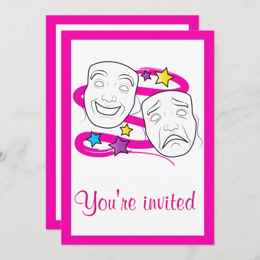 Invitation de jeu d'école avec des masques de (Devant / Derrière)