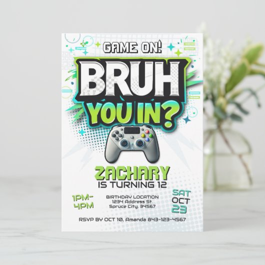 Invitation de jeu vidéo (Debout devant)