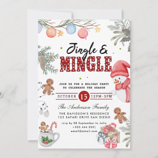 Invitation de Jingle & Mingle Holiday Party (Devant)