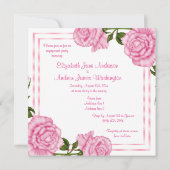 Invitation De jolies bouquets d'angle roses pour les fiançail (Dos)