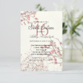 Invitation De jolies fleurs de cerisiers sur un blanc élégant (Debout devant)