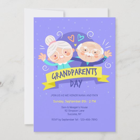 Invitation de jour de grands-parents (Devant)