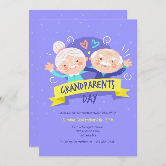 Invitation de jour de grands-parents (Devant / Derrière)