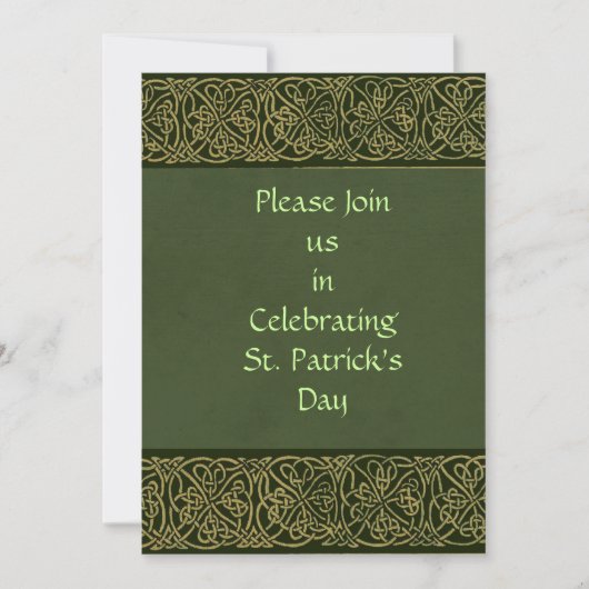 Invitation de Jour de la Saint Patrick (Devant)