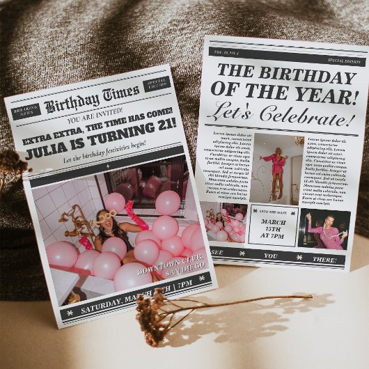 Invitation de journal d'anniversaire Invitation 21