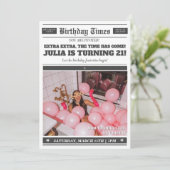 Invitation de journal d'anniversaire Invitation 21 (Debout devant)