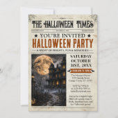 Invitation de journal d'Halloween, Fête d'Hallowee (Devant)