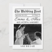 Invitation de journal mariage avec le programme (Devant)