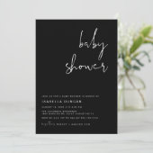 Invitation de JOVI Edgy Modern Black Baby shower (Debout devant)