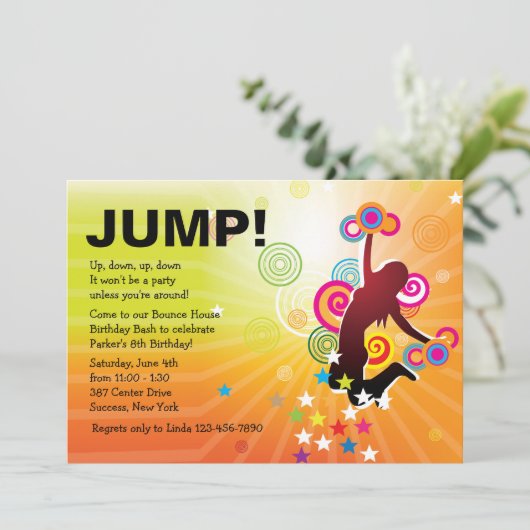 Invitation de Joy Bounce House (Debout devant)