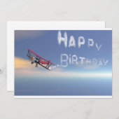 Invitation de joyeux anniversaire de Skywriter (Devant / Derrière)