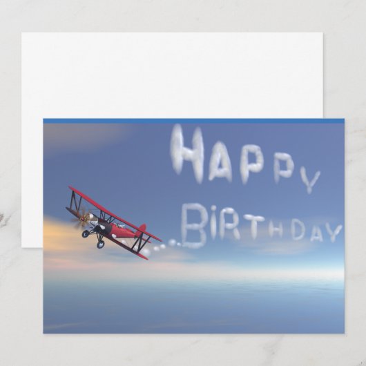 Invitation de joyeux anniversaire de Skywriter (Devant / Derrière)