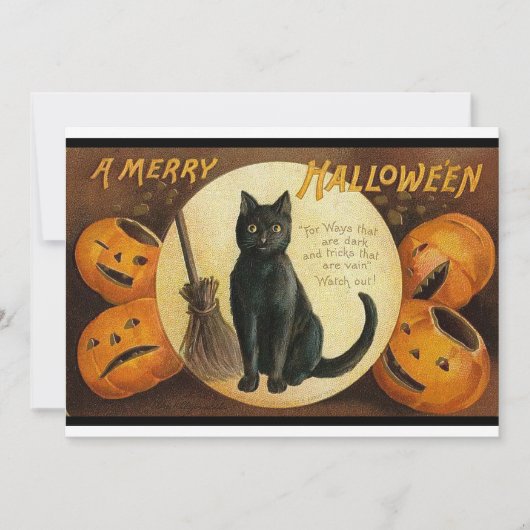 Invitation de Joyeux Halloween Vintage (Devant)
