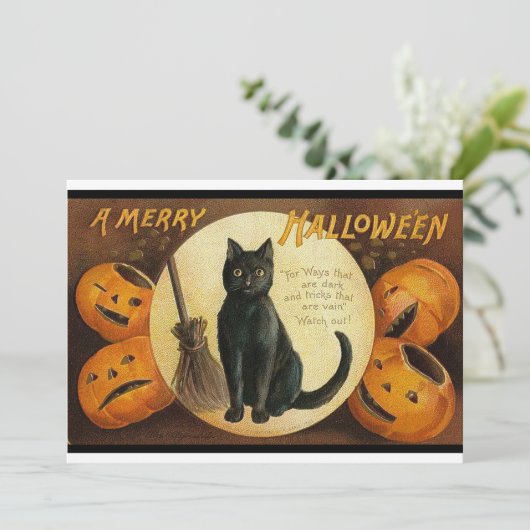 Invitation de Joyeux Halloween Vintage (Debout devant)