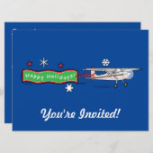 Invitation de Joyeux jours fériés de l'avion (Devant / Derrière)