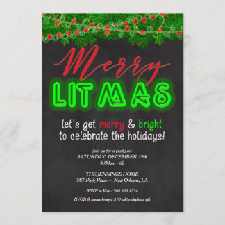 Invitation de Joyeux Litmas, fête de Noël