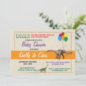 Invitation de jumelles de fille de garçon de baby (Debout devant)