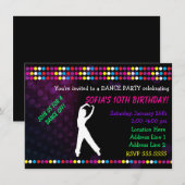 Invitation de Just Dance Party Disco Ball (Devant / Derrière)