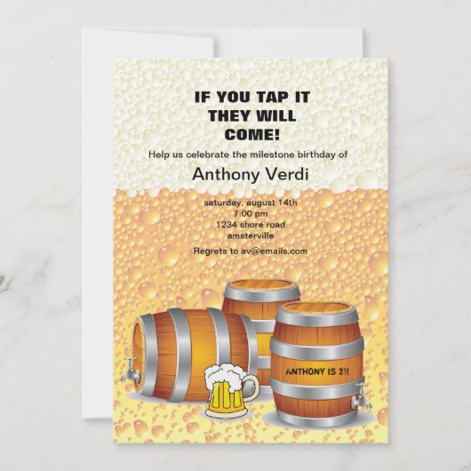 Invitation de Keg Party (Devant)