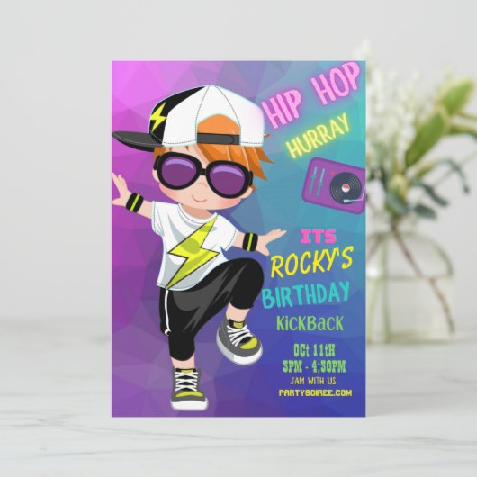 Invitation de Kickback Anniversaire différente (Debout devant)