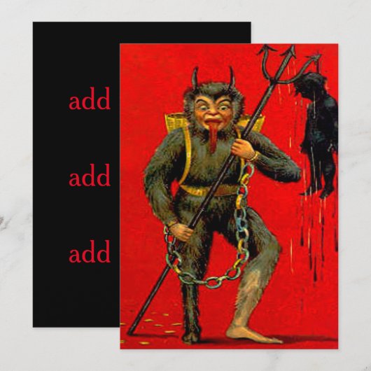 Invitation de Krampus (Devant / Derrière)