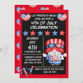 Invitation de la 4 juillet Gnome (Devant / Derrière)