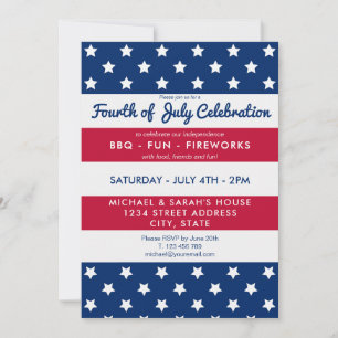 Invitation de la 4 juillet moderne