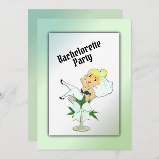 Invitation de la Bachelorette Blond Weed (Devant / Derrière)