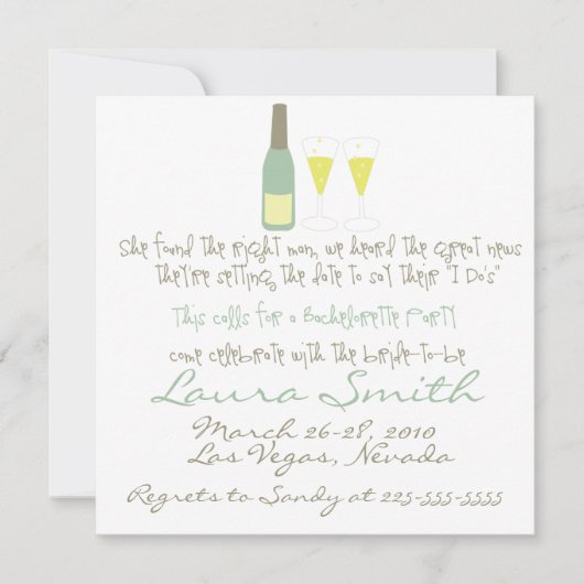 Invitation de la Bachelorette Party (Devant)