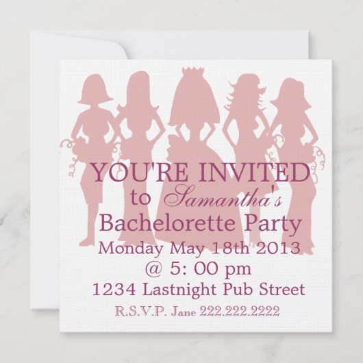 Invitation de la Bachelorette Party (Devant)