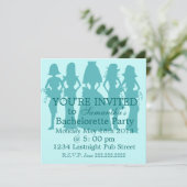 Invitation de la Bachelorette Party turquoise (Debout devant)