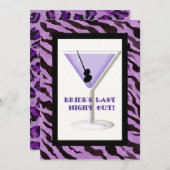 Invitation de la Bachelorette Party - Zebra 'n Leo (Devant / Derrière)