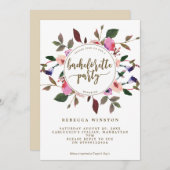 invitation de la bachelorette rose violet (Devant / Derrière)