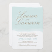 Invitation de la bande aquarelle | Plage Turquoise (Devant / Derrière)