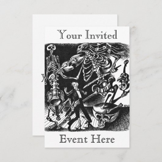 Invitation de la bande de Skeleton (Devant / Derrière)