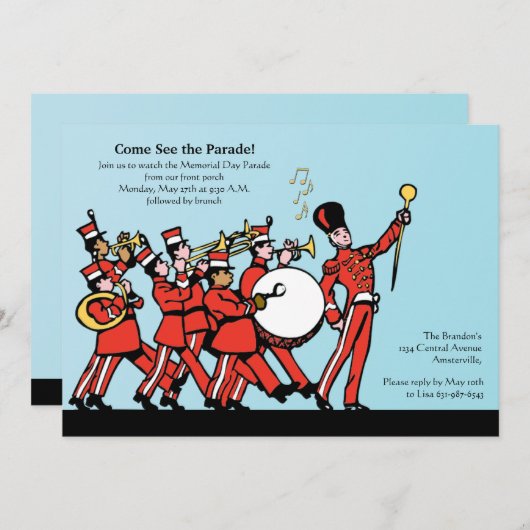 Invitation de la bande Marching (Devant / Derrière)