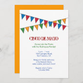 Invitation de la bannière Cinco de Mayo (Devant / Derrière)