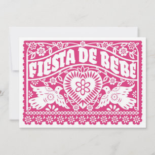 Invitation de la bannière Inséparable rose Fiesta 
