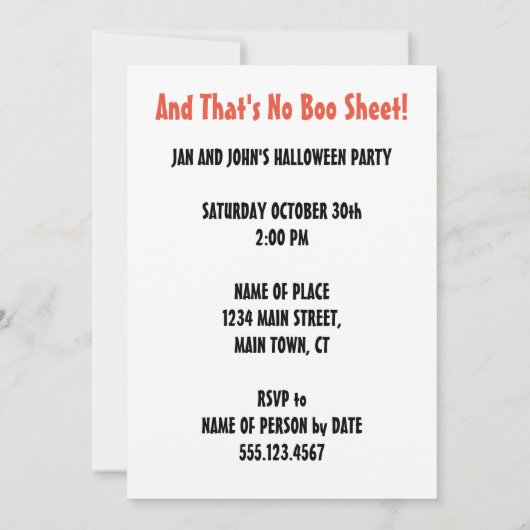 Invitation de la bière Halloween Ghost (Dos)