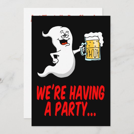 Invitation de la bière Halloween Ghost (Devant / Derrière)