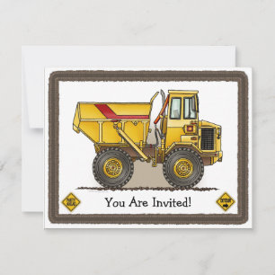 Invitation de la Big Dump Truck Construction Kids