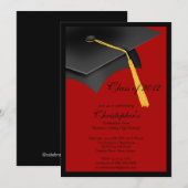 Invitation de la Black Red Grad Casquette Graduati (Devant / Derrière)