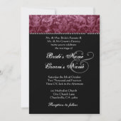 Invitation de la Bourgogne Black White Mariage dam (Devant)