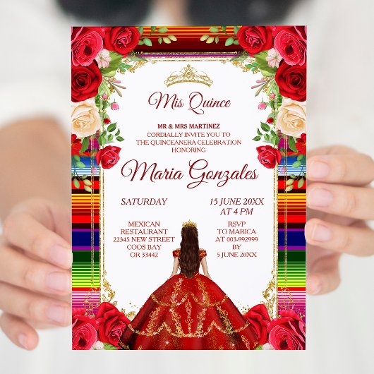 Invitation de la Bourgogne mexicaine Mis Quince