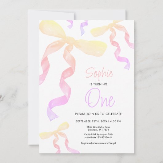 Invitation de la Bow 1er Anniversaire (Devant)