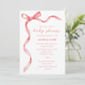 Invitation de la Bow rose pour le Baby shower (Debout devant)