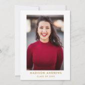 Invitation de la Burgundy Gold Grad Party - Photo  (Dos)