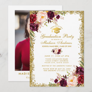 Invitation de la Burgundy Gold Grad Party - Photo 